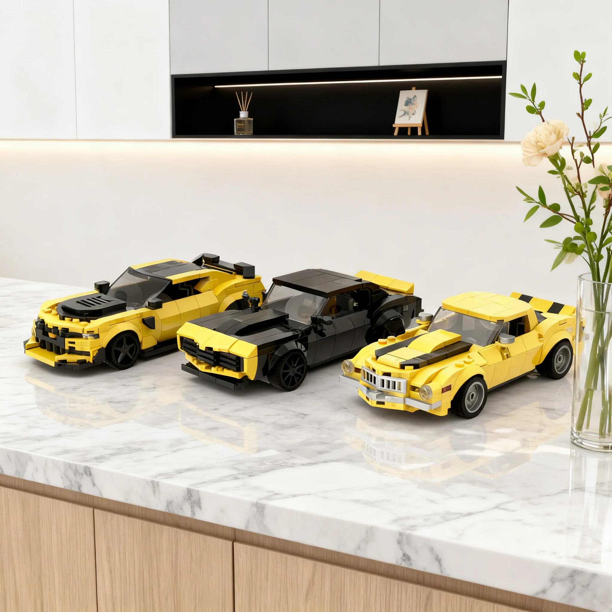 931pcs MOC Camaro Bumblebee Bundle City Champions Model Building Blocks Construction Toy Christmas Gift Idea Education DIY Kids