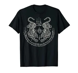 Sak Yant T-Shirt avec tatouage thaïlandais, tigre jumeau Muay, cadeau magique de thaïlande