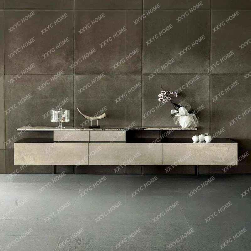 Y light luxury marble dining side cabinet, living room against the wall, high-end creative, modern designer storage cabinet