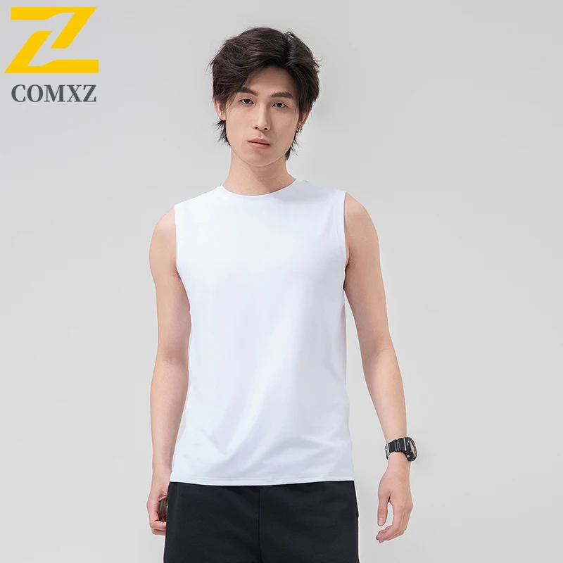 

High Quality Men's Vest Summer Lightweight Polyester Fiber Sweat Absorbing Breathable Sports Vest Gym Running Training Camisole