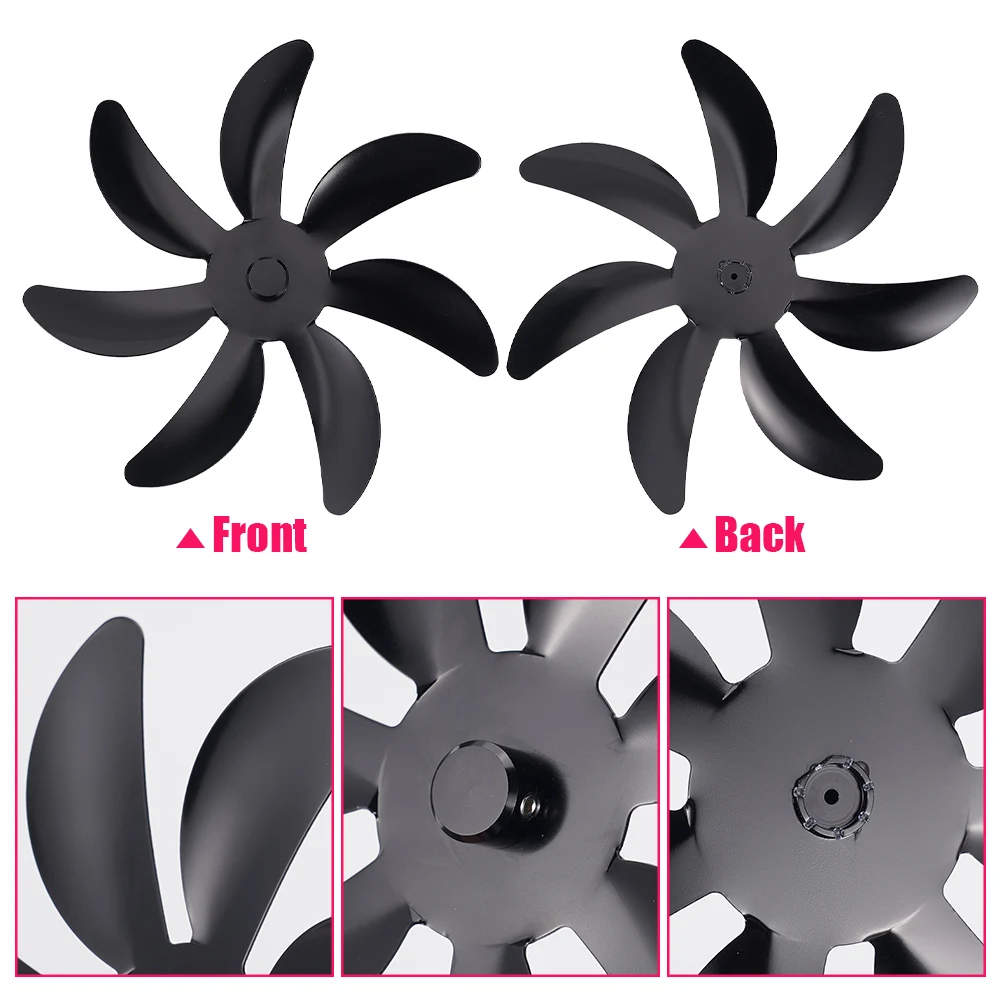 7-Blade Fireplace-Specific Fan Blade Aluminum Alloy Replacement Parts Silent Efficient Conventional Fireplace Fan Accessories