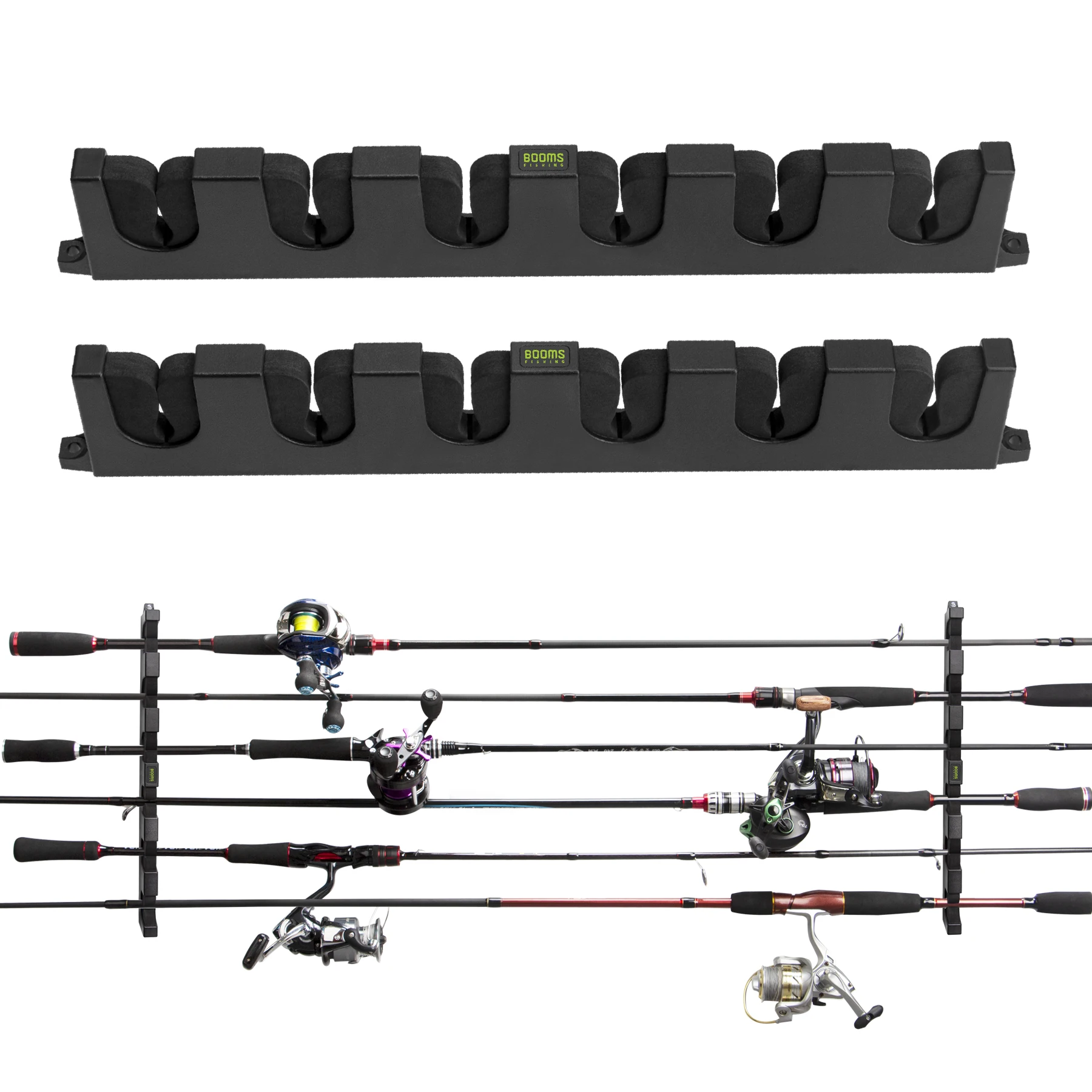 Ausleger Angeln 6-Ruten Rack Angelrute Halter Horizontale Pole Lagerung Werkzeug Wand Halterung Modulare für Garage Angeln Zubehör – Detail 1