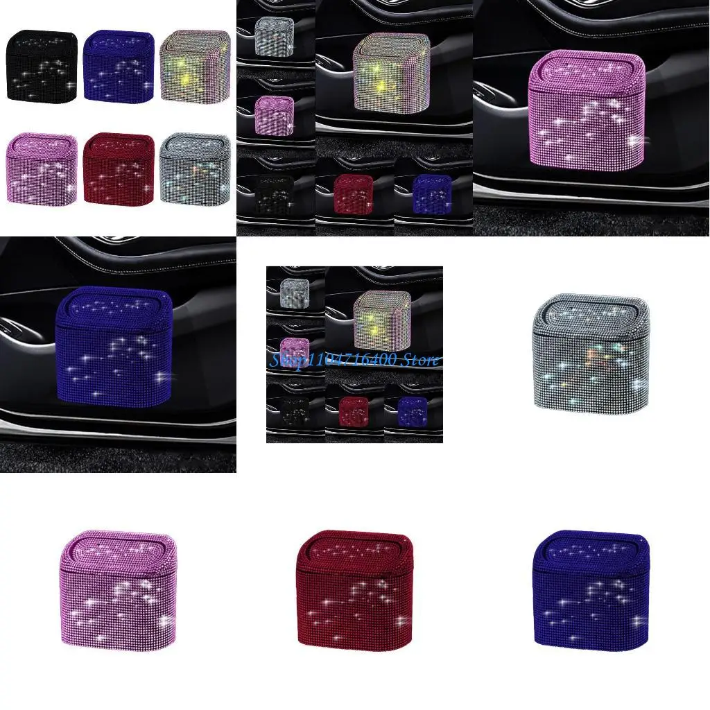 

y1gd Car Simple Instal Storage Box ABS Trash Bin Auto Interior Accessories