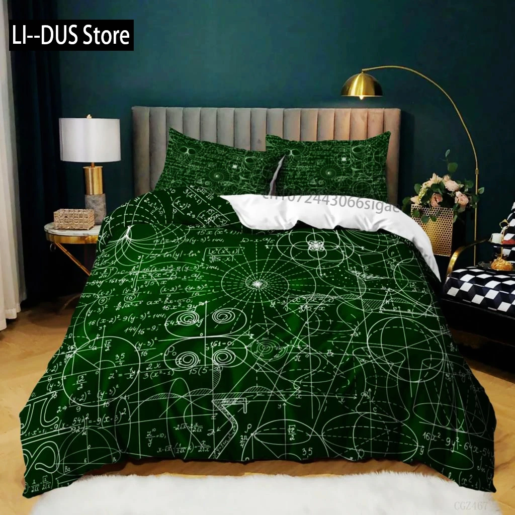 

Formula Duvet Cover Set Mathematical Formula Geometric Patterns Bedding Set For Kid Boy Microfiber 2/3pcs Quilt Cover Queen Size