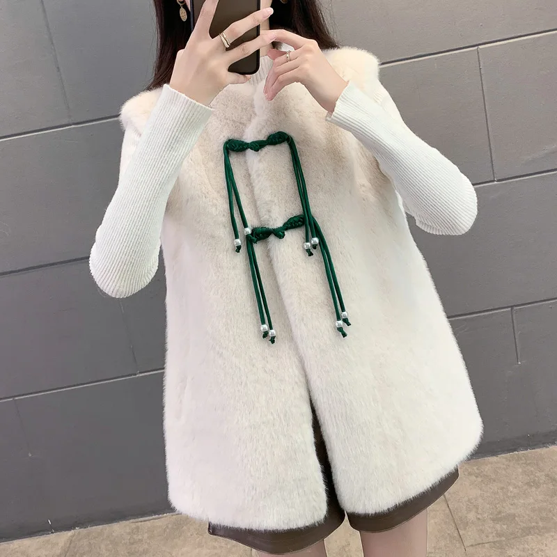 Women's Clothing High-end Fashion Vest Faux Fur Coat Winter New NO.4