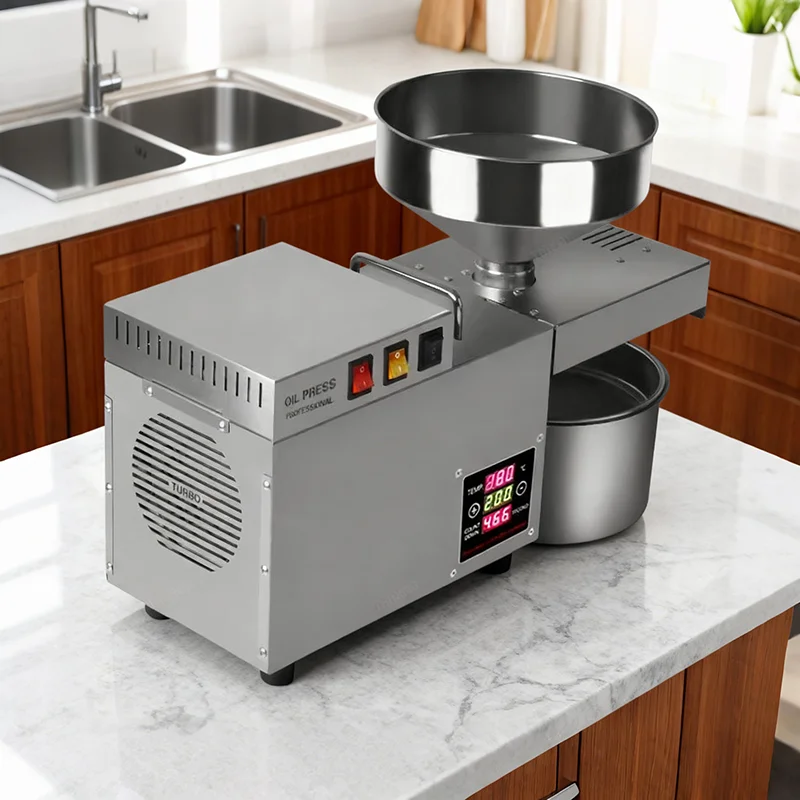 Commercial Oil Press Machine with Industrial Large Motor and Large Feeding Port Automatic Hot Cold Press for Various Materials