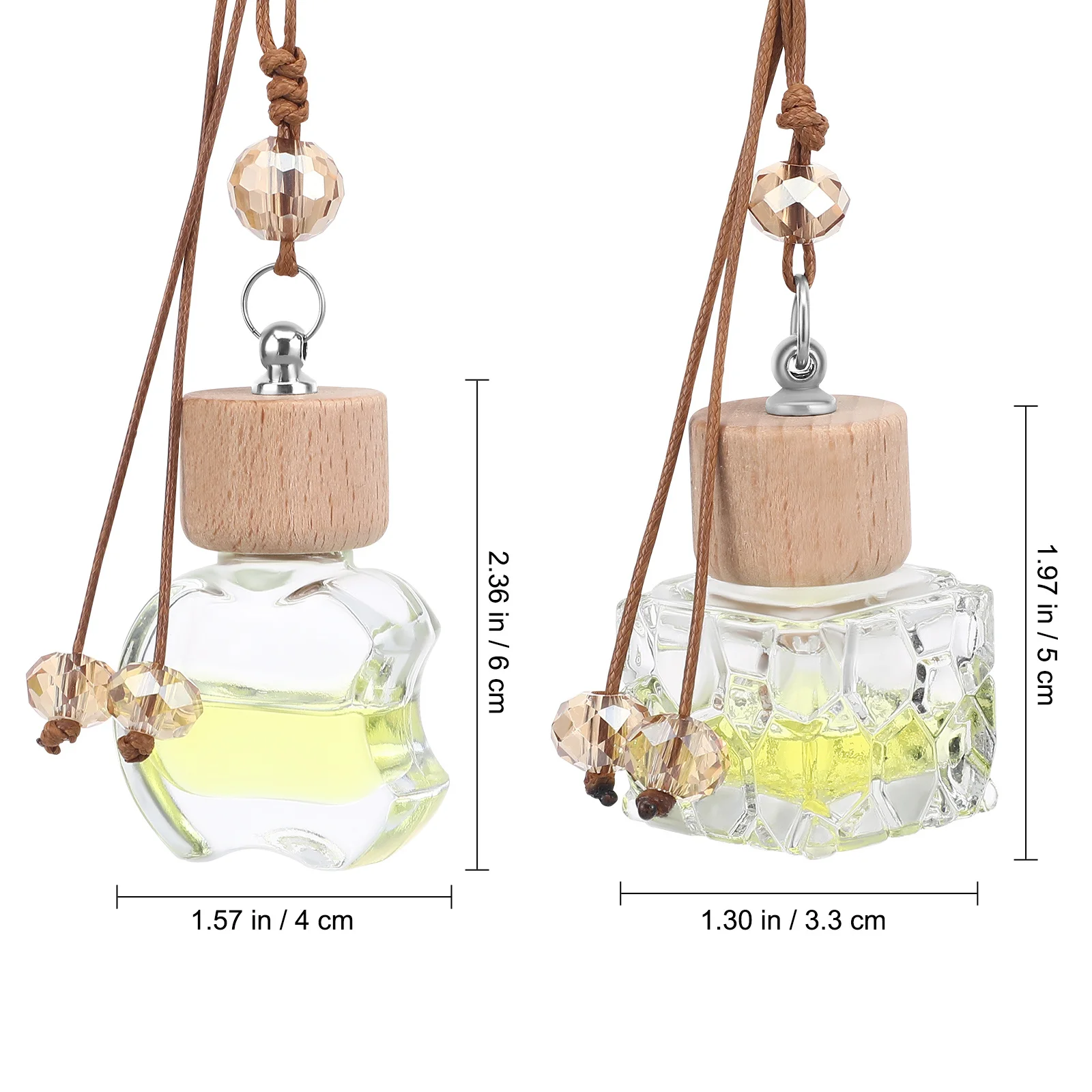 

2 Pcs Hanging Car Air Diffuser Perfume Bottle Oil Diffusers Pendant Empty Bottles