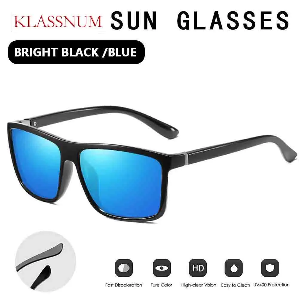 

KLASSNUM Men Polarized Classic Square Sunglasses Brand Designer Driving Glasses Fashion Women Vintage Sun Glasses Men UV400
