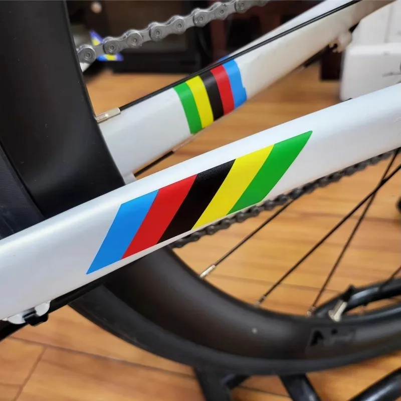 Rainbow Road Bike Stripe Sticker Vinyl Decal Waterproof Sunproof MTB Fork Handlebar Top Tube Motorcycle Car Decor