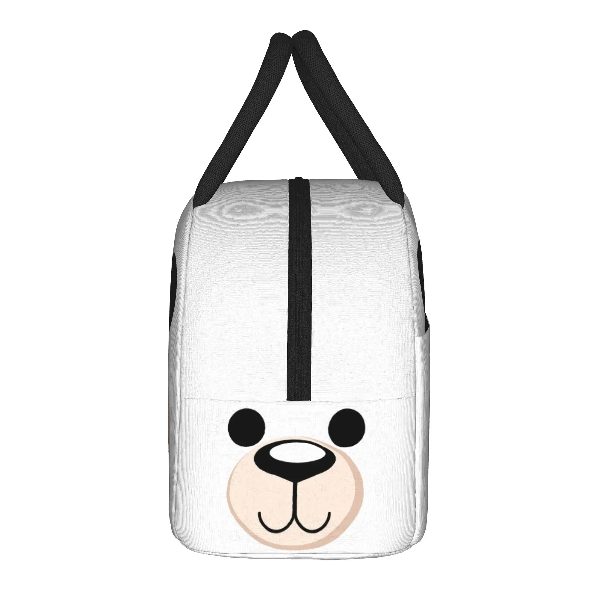 Cartoon Animals Thermal Lunch Bag Cute Animal Face Print Retro Lunch Box For Girls Office Zipper Cooler Bag Tote Food Bags