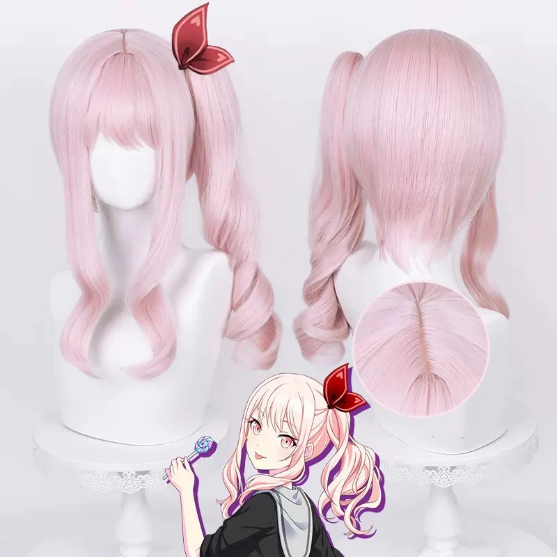 

Akiyama Mizuki Cosplay Wig Project SEKAI COLORFUL STAGE! Light Pink Curly Heat Resistant Hair Akiyama Mizuki