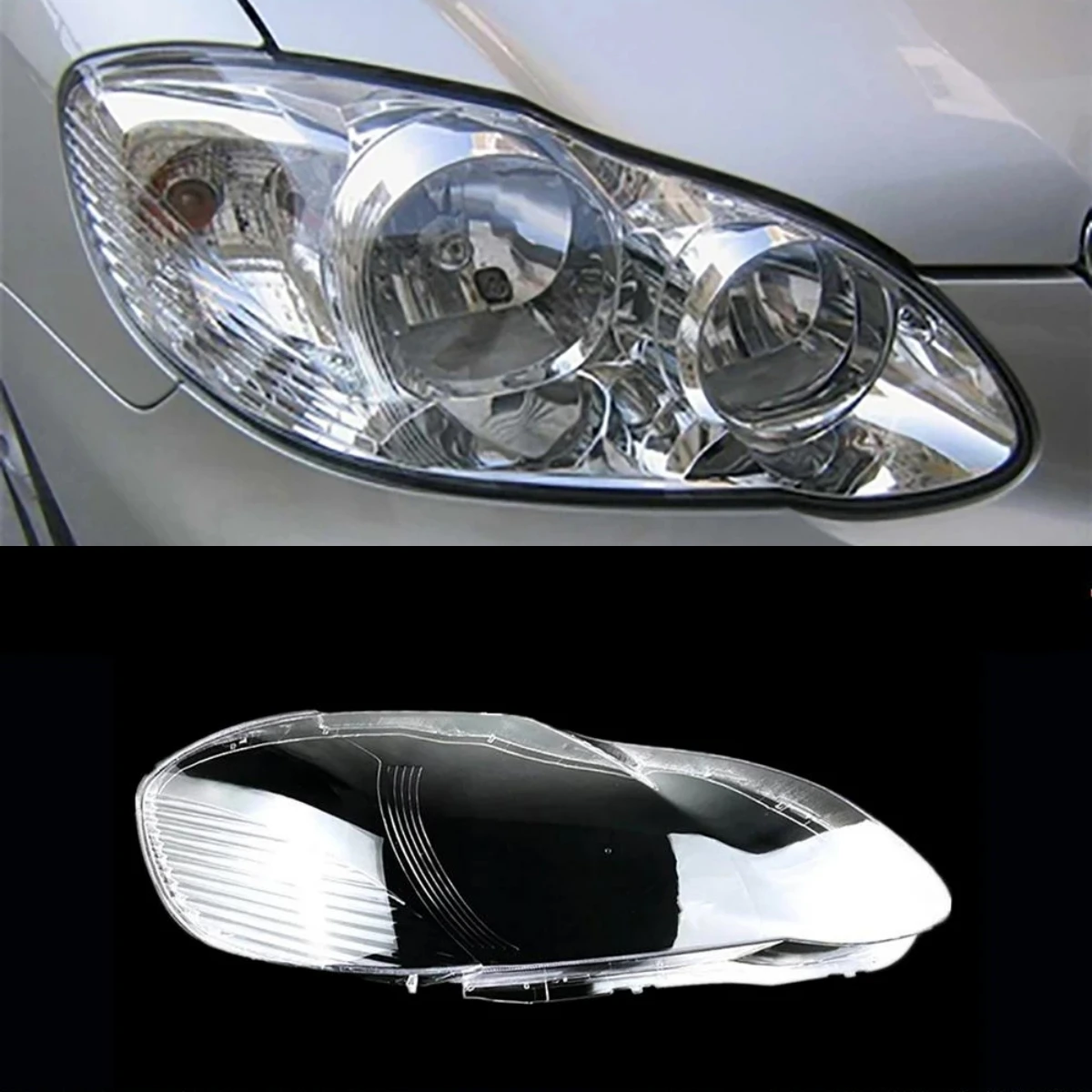 

For Toyota Corolla EX 2003-2009 Car Glass Lens Headlamp Transparent Lampshade Auto Lamp Shell Lights Housing Headlight Cover