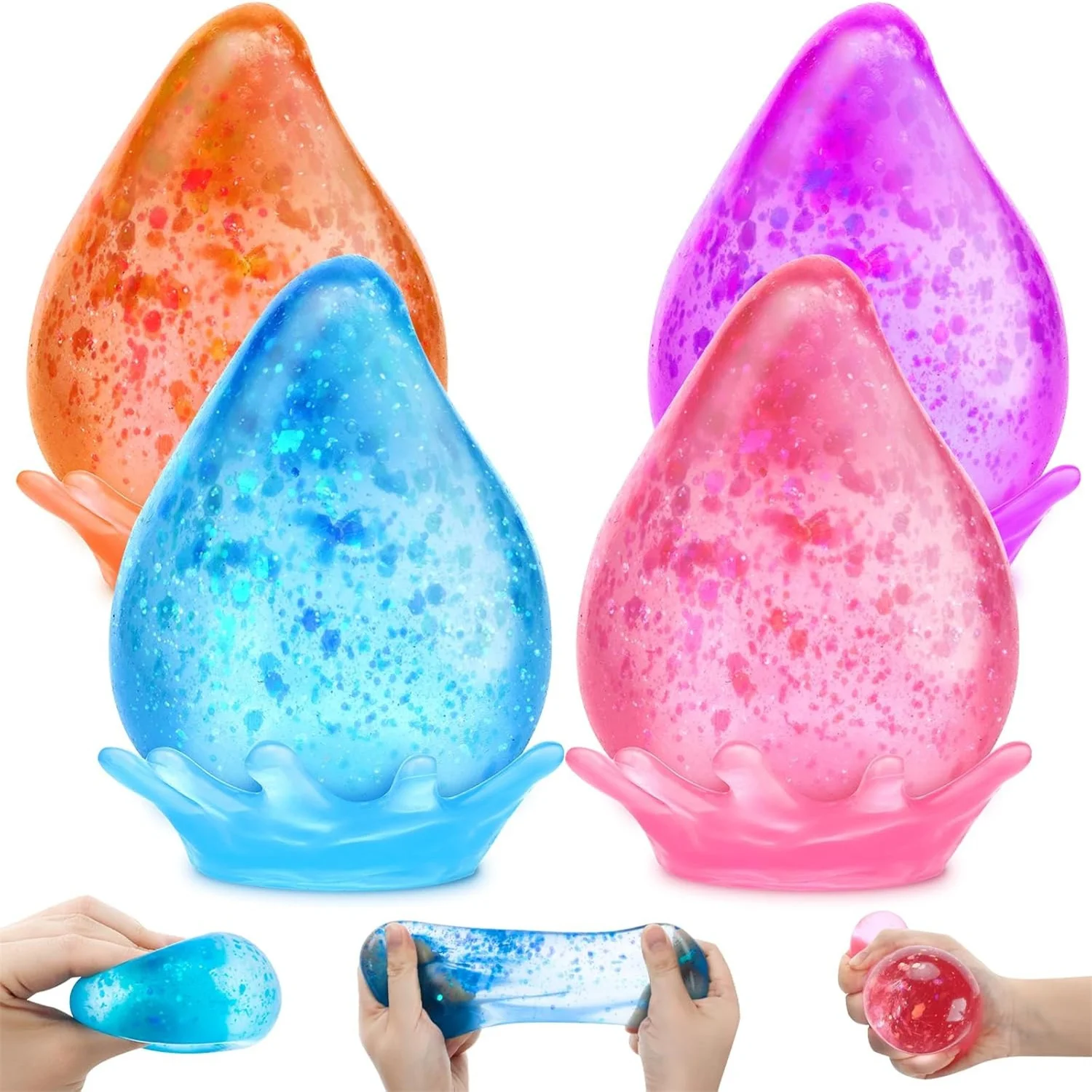 Juguetes blandos de hielo para niños y adultos, bolas de azúcar de malta, cubo antiestrés, ansiedad, alivio del estrés, juguetes calmantes sensoriales suaves