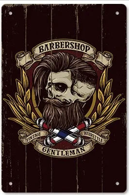 2025 جديد صالون الحلاقة المشارك الرجعية ورقة ألومنيوم اللوحة صالون حلاقة حائط الخلفية بدون إطار الديكور معلقة #6