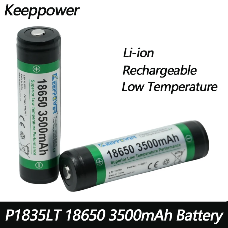 Keeppower 18650 3500mAh P1835LT Batteries Low Temperature Protected Li-ion Rechargeable Battery