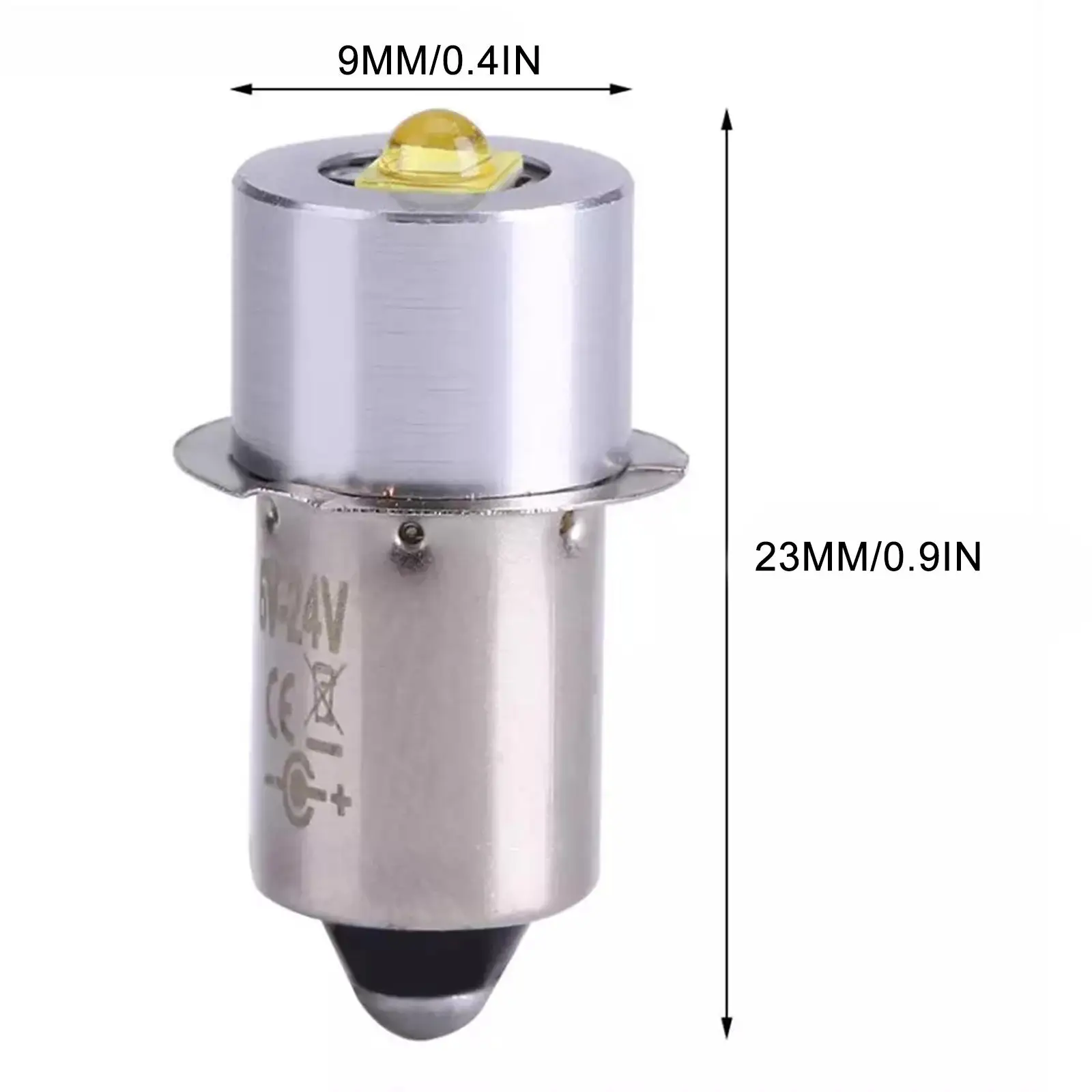 1pc Torcia P13.5S DC3V-12V DC6V-24V LED Aggiornamento Lampadine di ricambio Bianco Luce calda Torcia elettrica Lampada di emergenza da lavoro