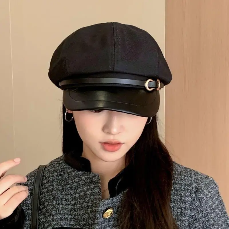 Vintage Solid Color Beret Hat Autumn And Winter Fashion Painter Caps Casual Wool Hat Newsboy Hat Daily Outdoor Windproof Hat