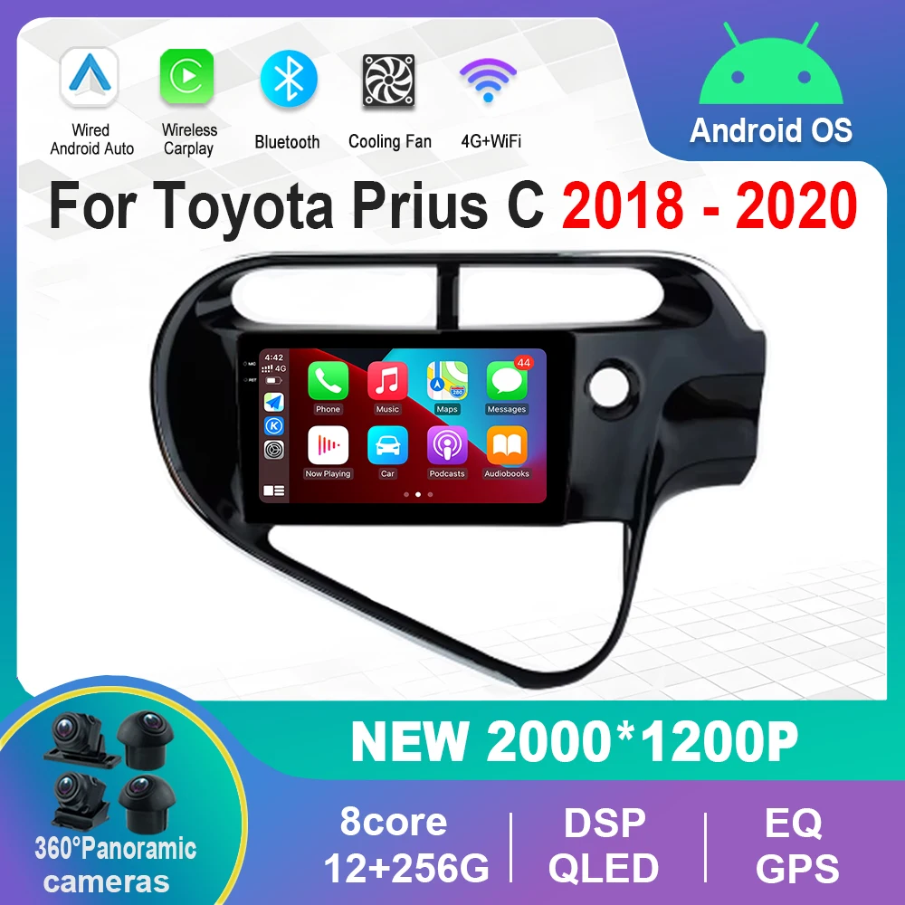 

Car Radio Multimedia Player 9 inch for Toyota Prius C 2018 - 2020 Bluetooth Android 4G DSP Stereo Navi GPS WIFI IPS Touch Screen