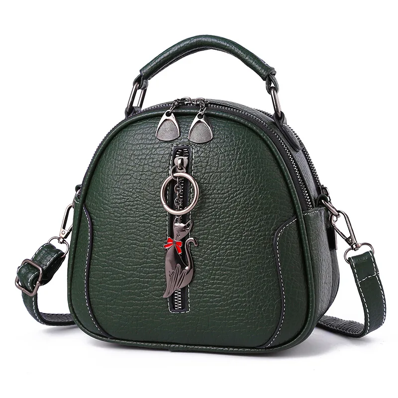 New Fashion Trend Ladies Hand-held Small Round Bag Girl Cute Pendant Soft Belt Zipper Shoulder Bag Messenger Bags