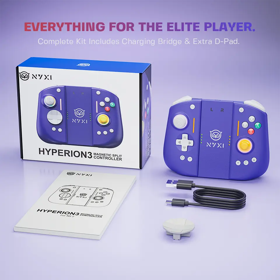 Hall Effect Wireless Controller with 9-Axis Gyro for Switch 2