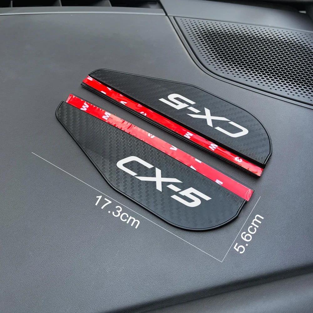 2Pcs Car Rain Eyebrow Rearview Mirror Visor Sticker Carbon Fiber Texture Accessories For Mazda CX5 CX 5 KE KF AWD Skyactiv CX-5