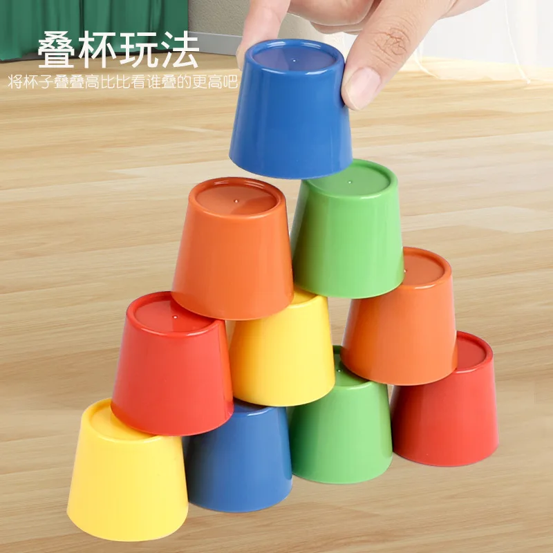Quebra-cabeça infantil pré-escolar adivinhação copo jogo classificação de cores interação pai-filho adivinhação direita ou errada