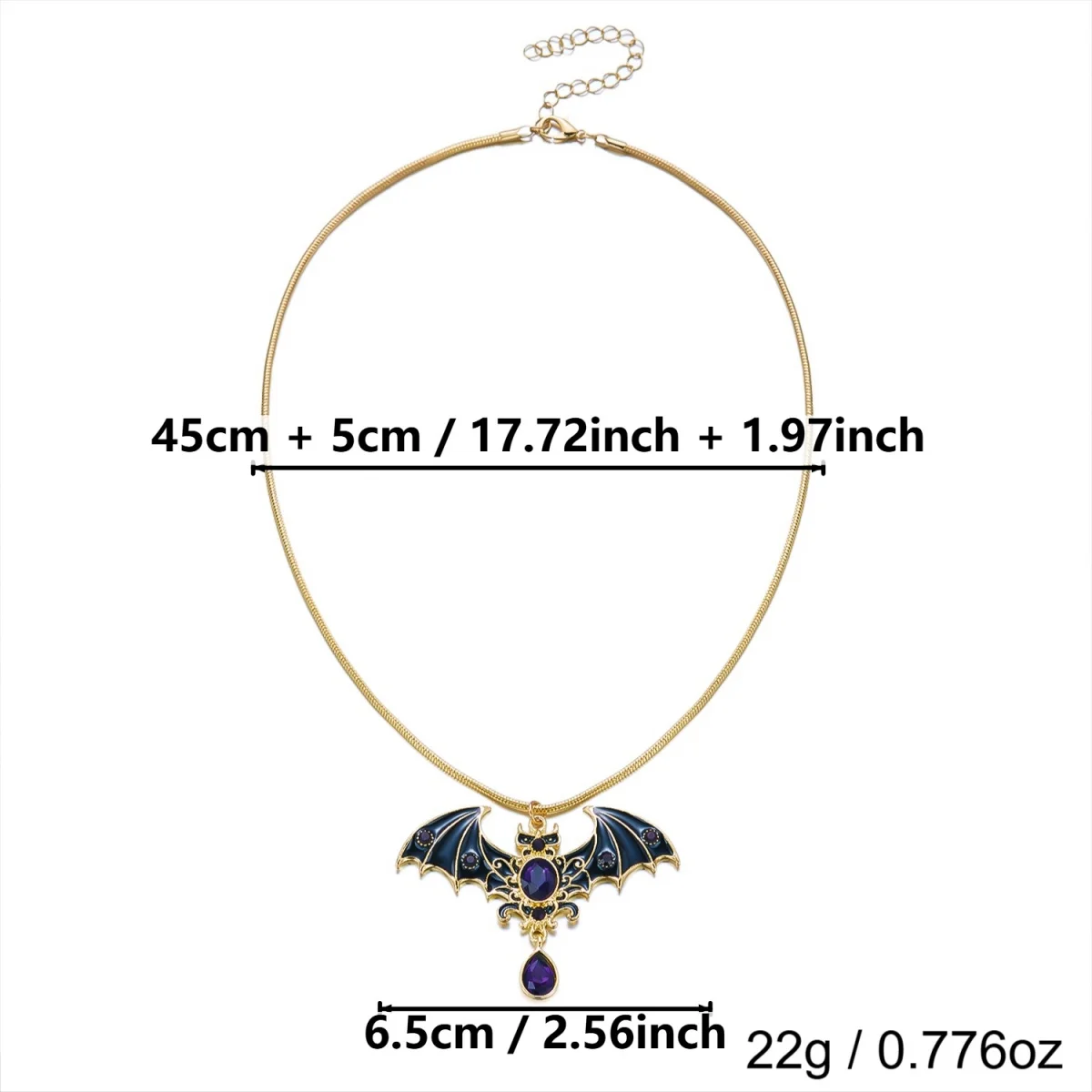 Kreative Gothic-Halskette mit rot-weißem Kristallperlen-Fledermaus-Anhänger für Damen und Herren, Halloween-Punk-Flugfledermaus-Choker, Cosplay-Party-Schmuck – Detail 38