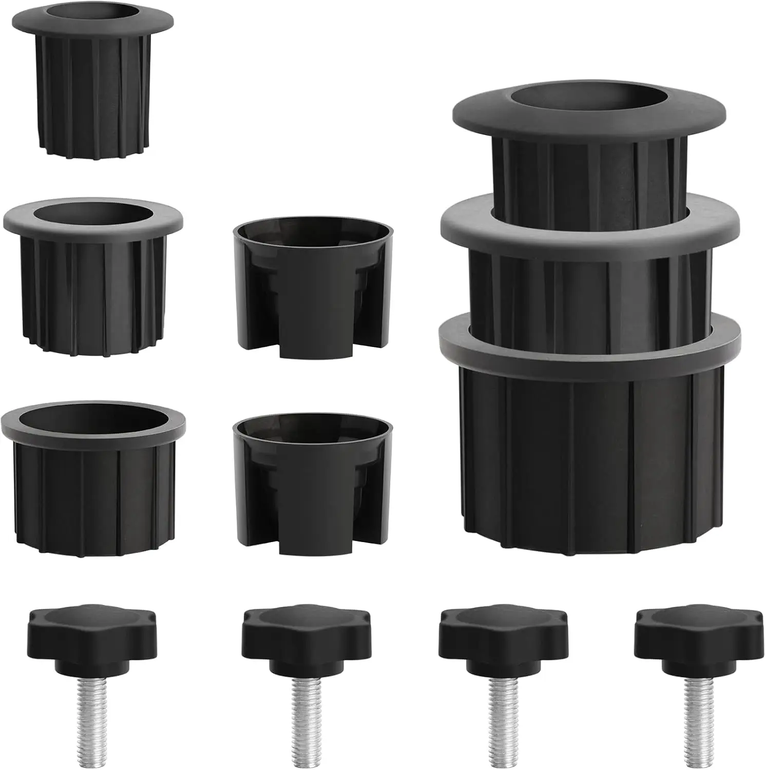 

12-Piece Patio Umbrella Base Stand Replacement Parts Set with Hole Rings and Screws, Black