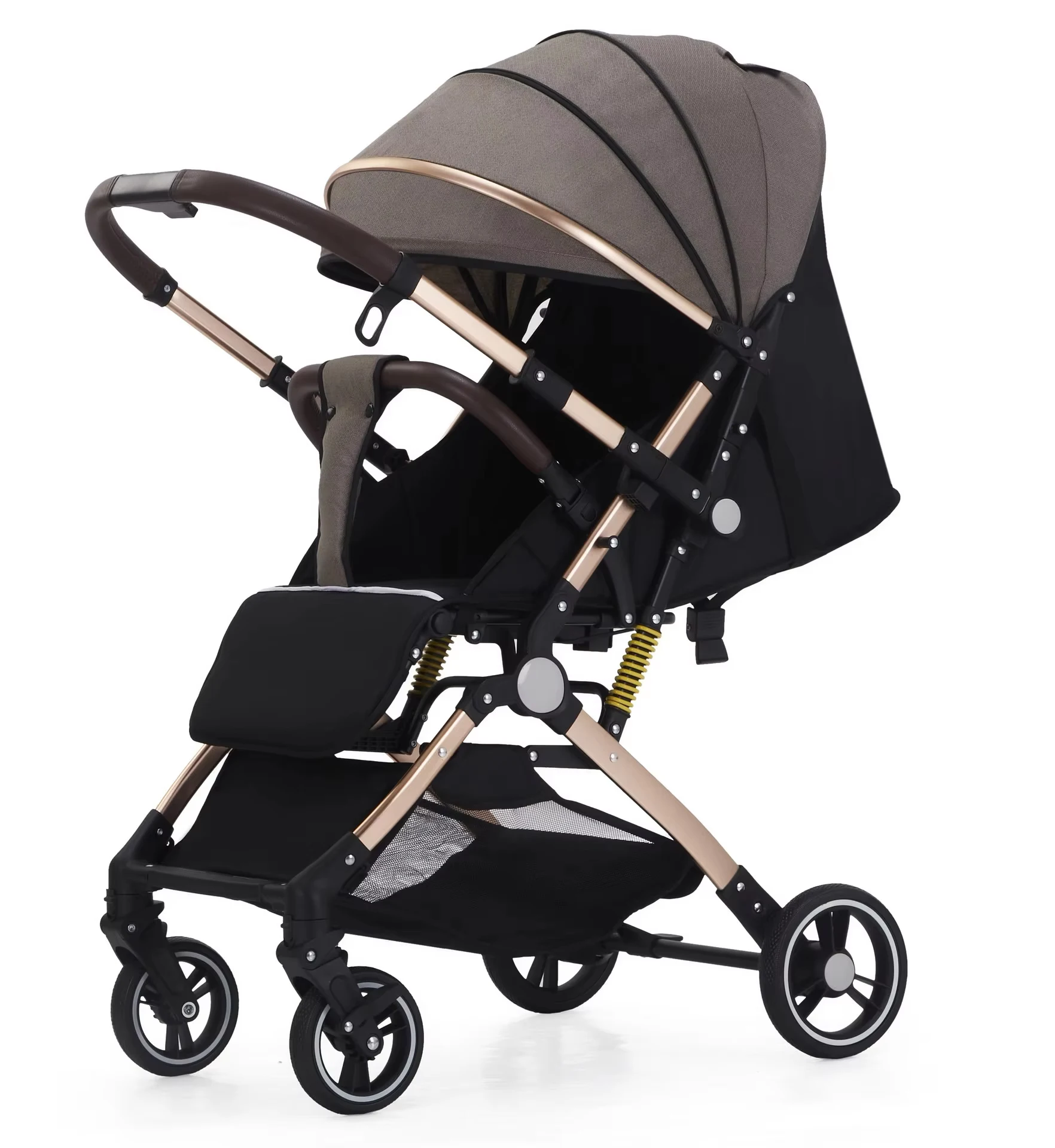 Can Sit and Lie Down Stroller High Landscape Newborn Baby Two-way Swivel Seat Lightweight Folding Four-wheeled Baby Stroller