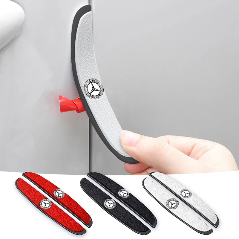 Bande de pare-chocs en caoutchouc pour porte de voiture, autocollant d'emblème Anti-Collision pour Mercedes Benz AMG A B C E S classe GLA GLC CLA GLK GLE, 4 pièces/ensemble