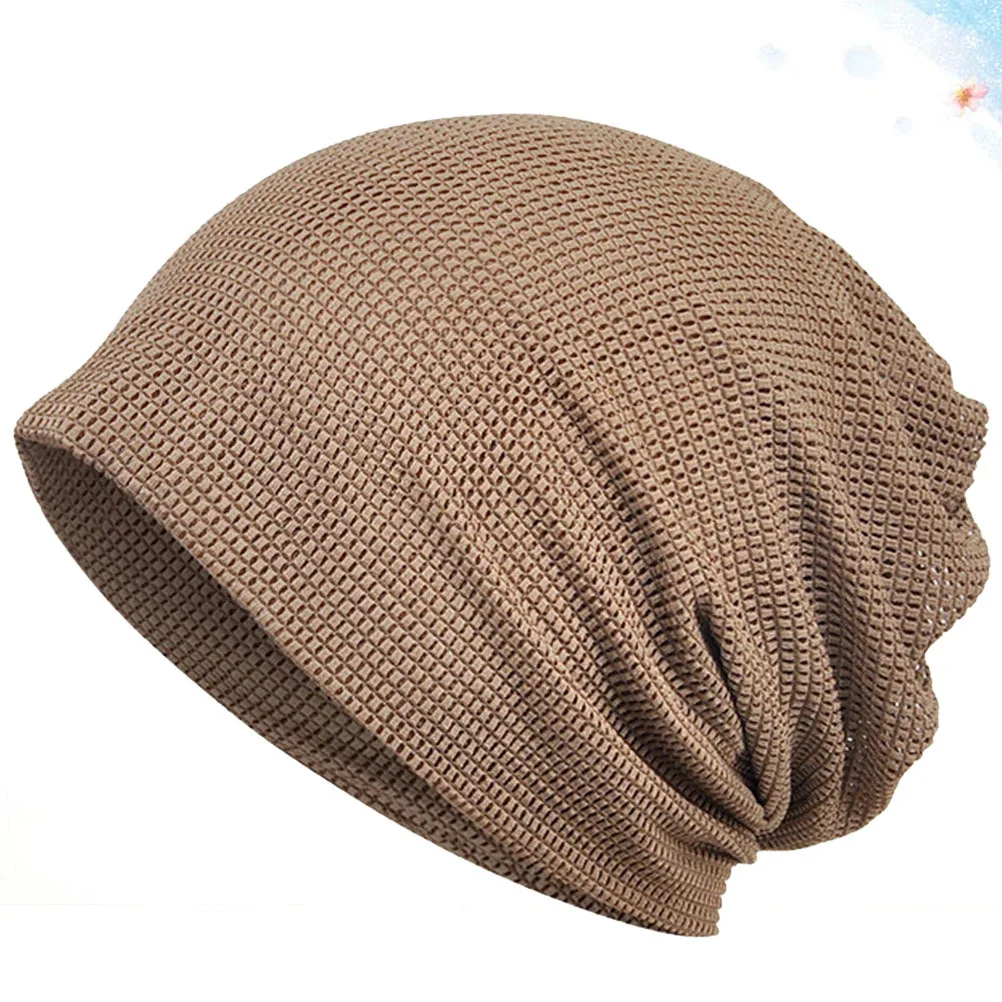 

Women'S Mesh Hat Coffee Color Breathable Lightweight Dual-Use Turban Cap For Outdoor Hiking Running Yoga Exercise