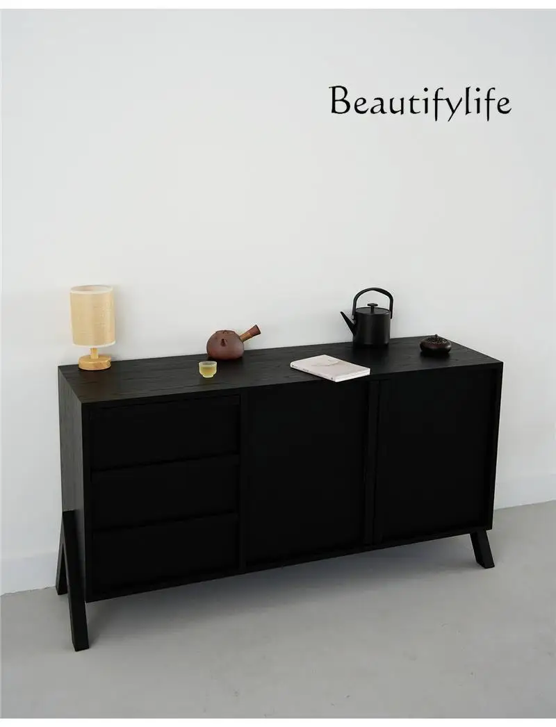 Japanese Style Quiet Style Sideboard Cabinet Simple Modern Living Room Locker Nordic Style Solid Wood Curio Cabinet