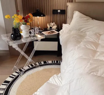 

Acrylic folding table Portable folding coffee table Internet celebrity transparent coffee table Simple bedside storage tray