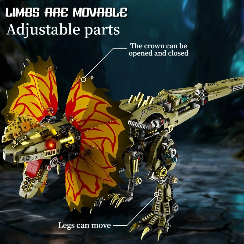 Bloques de construcción de dragón de doble corona mecánica creativa, 1277 Uds., con Motor de potencia, bloques de construcción, juguete para regalo para niños y adultos