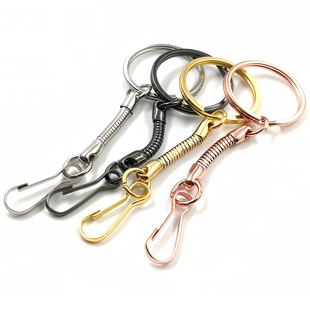 5/10Pcs Zinc Alloy Keyring Hanging Keychain Snake Bone Gourd Buckle Hook for Jewelry Making Finding DIY Key Chains Accessories