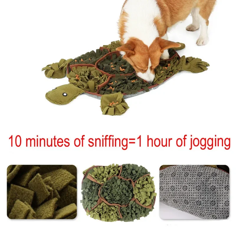 Dog Snuffle Mat Tortoise Shape Pet Slow Feeding Pad Pet Sniffing Mat Dog Training Toys Pet Release Stress Toys Gift for Dogs