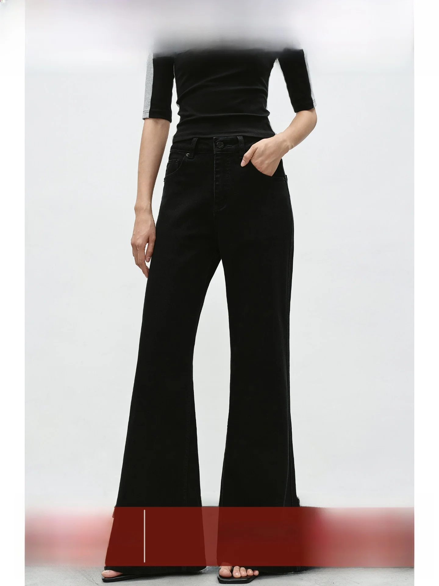 

Джинсы EIGHTHMONTH с высокой талией, расклешенные, женские, черные, джинсовые, повседневные, весна 2026, новинка, прямые, без стрейча