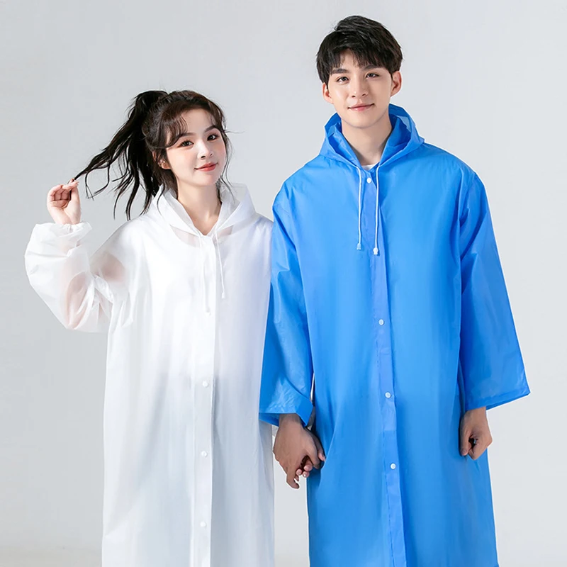 

Eva Non Disposable Raincoat Long Full Body Transparent Thickened Strap Mouth Adult Tourism Raincoat