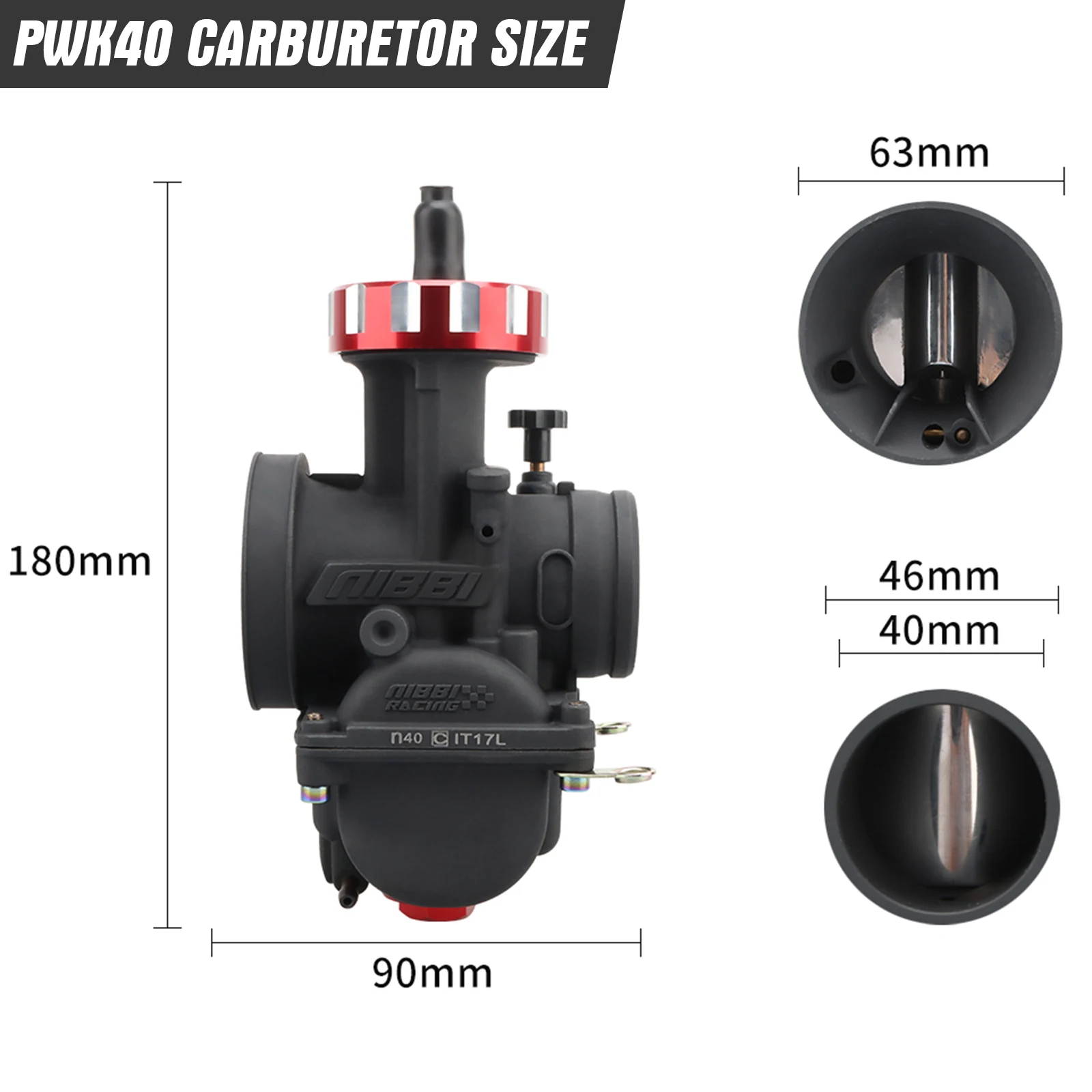 NIBBI PWK Racing Vergaser PWK24/26/28/30/32/34/36/38/40mm Vergaser mit Power Jet für Yamaha KawasakiSuzuki Motorrad Teil – Detail 11