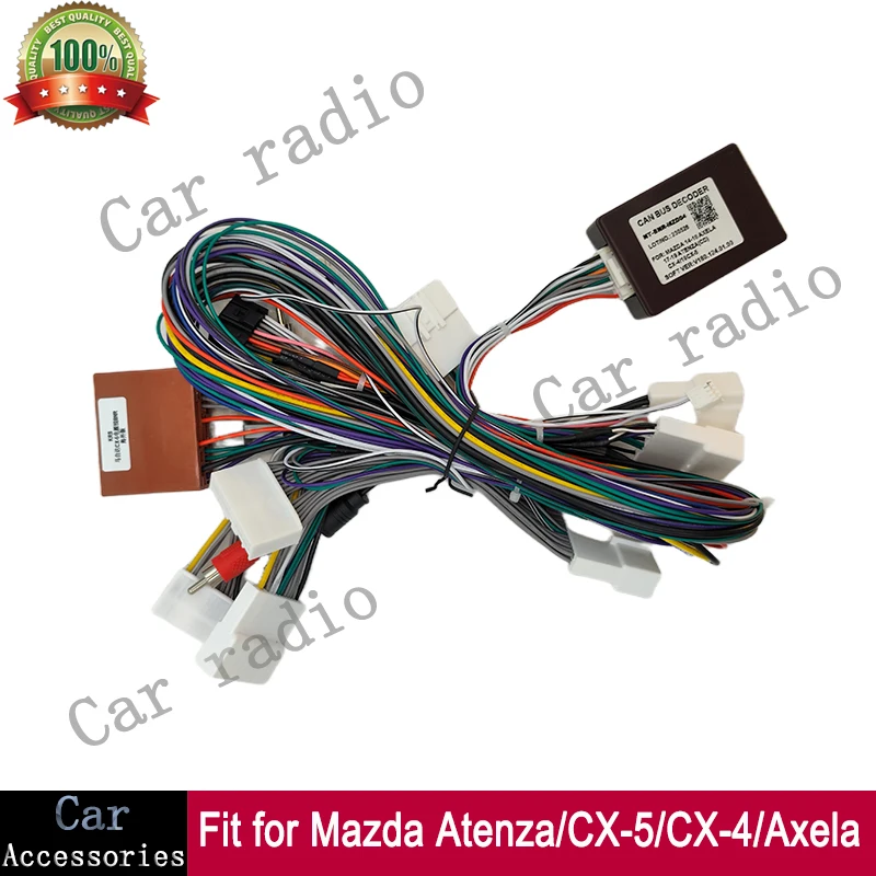 For Mazda Atenza/CX-5/CX-4/Axela 2014-2019 Car Radio GPS MP5 Android Player Wiring Harness Power Cable Canbus