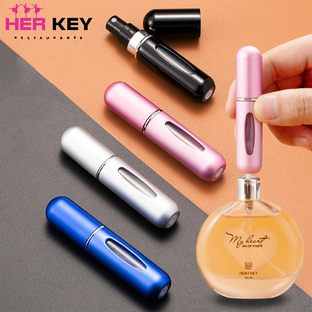 

Mini 5ml Refillable Perfume Spray Bottle Aluminum Spray Atomizer Portable Travel Empty Cosmetic Container Perfume Bottle