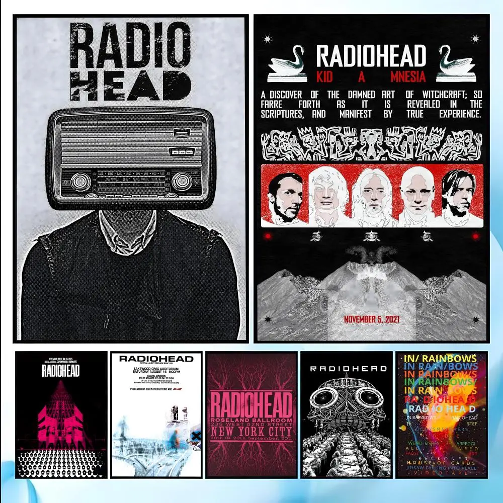 Hot Rock Band R-Radiohead Album Poster HD Art Sticky Wall Waterproof Home Living Room Bedroom Bar Aesthetic Decoration