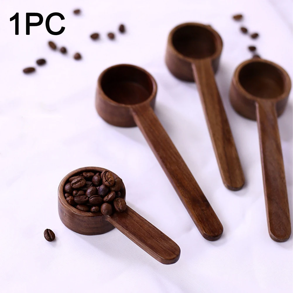 Home Kitchen Gift Black Walnut Tableware Coffee Scoop Measuring Tool Office Party Bar Cafe Easy Clean Travel Teaspoon