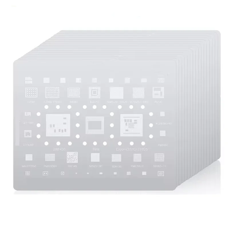 AMAOE SAM 1-17 BGA Reballing Stencil Kits for SAM S8 S7 S6 S22 Ultra NOTE10 A53 A536  J5 J4 J3 Tin Planting Steel Mesh