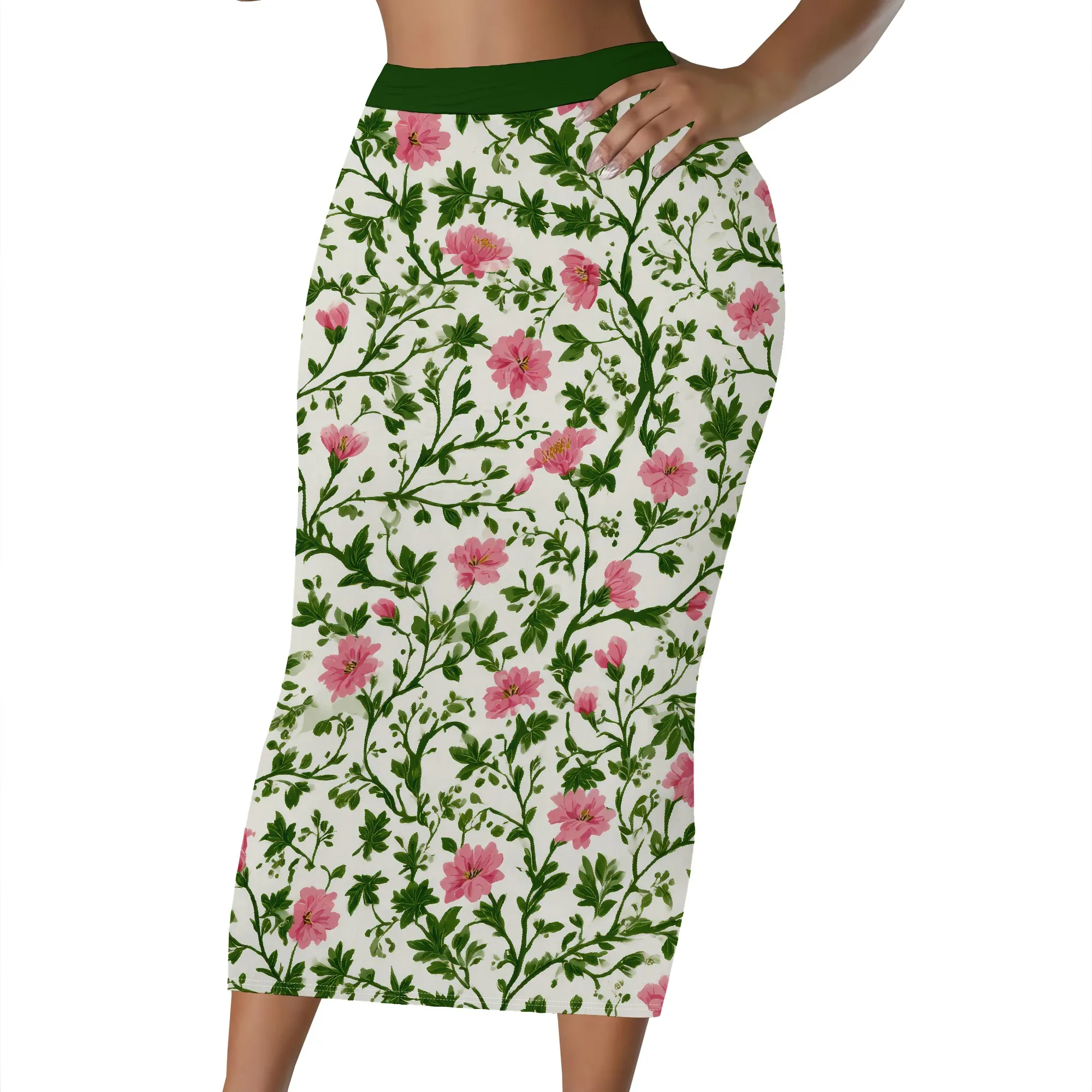 

Women's Summer Floral Midi Skirt 2025 Casual Trendy High Waist Ruched Boho Skirts