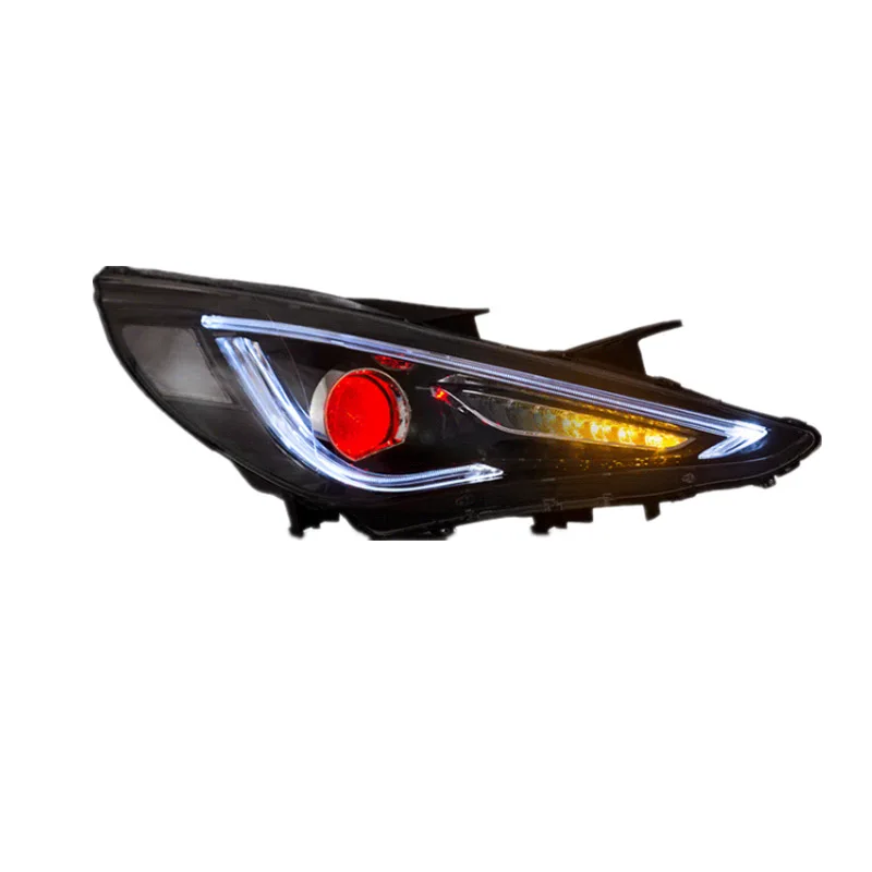 Vland Factory Assembly Headlight for Sonata 2011-2014 LED and Moving Turn Signal+DRL+Plug and Play D1S Bulb Shape