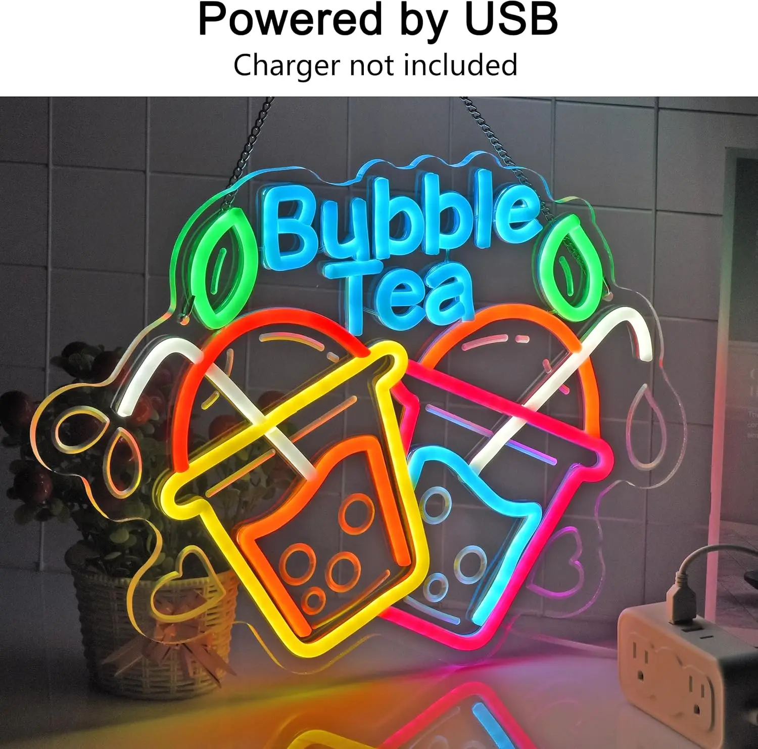 Bubble Tea Neon Sign USB Led Light for Restaurant Bubble Tea Shop Boba Bar Cafe Kitchen Party Decorations personnalisé Gift