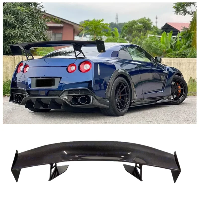 

Для Nissan GTR R35 2008-2023 высокое качество углеродное волокно Автомобильный задний бампер багажник губа спойлер крыло