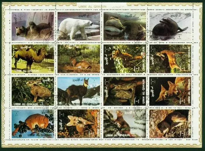

16Pcs/Set Umgawan Post Stamps Wild Animals I Marked Postage Stamps for Collecting