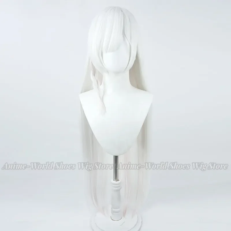 Purana Cosplay Wig Game Blue Archive White 100cm Straight Long Heat Resistant Synthetic Hair Halloween Role Play + Free Wig Cap